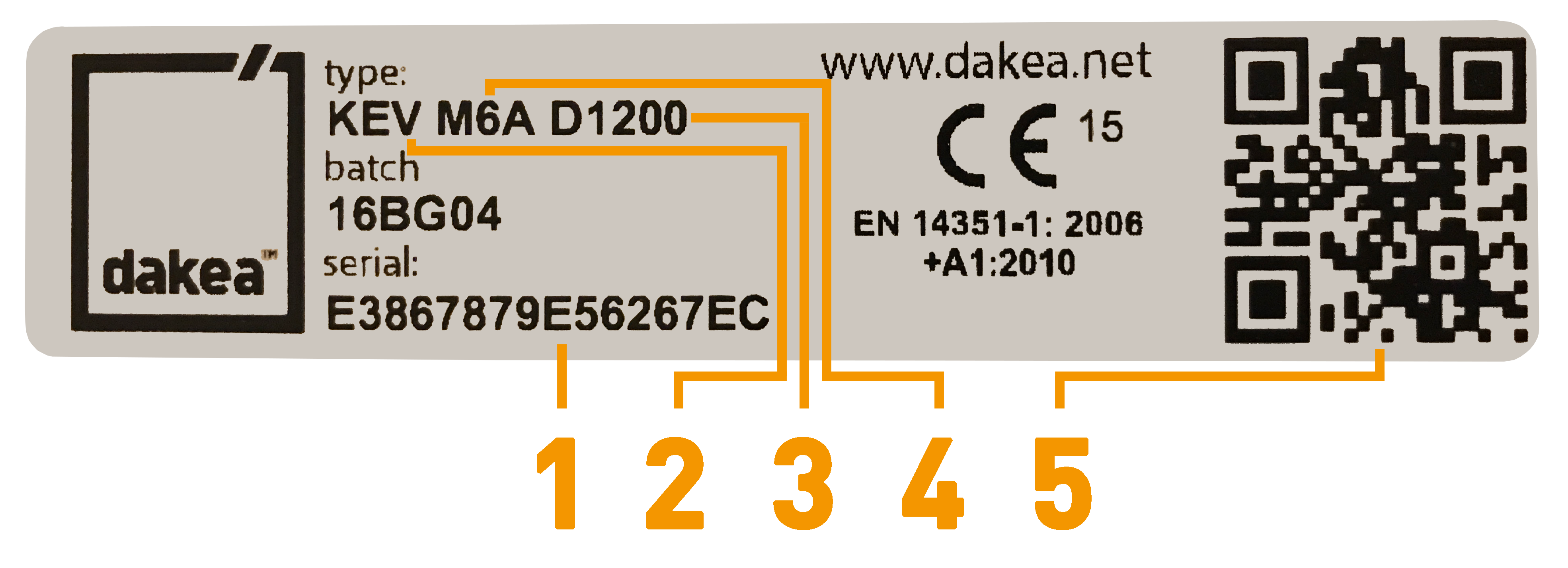 DAKEA identificatieplaatje